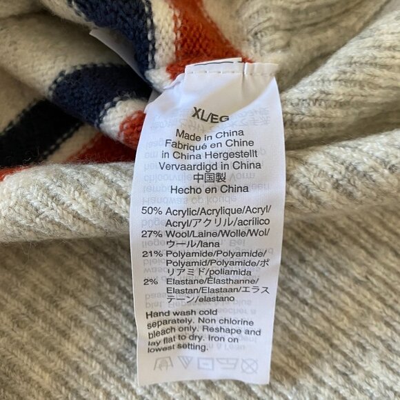 MADEWELL BNWT V-Neck Womens Sweater New Striped - Picture 7 of 11